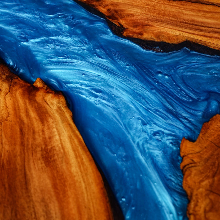 Luxury handmade resin river dining table seats up to twelve