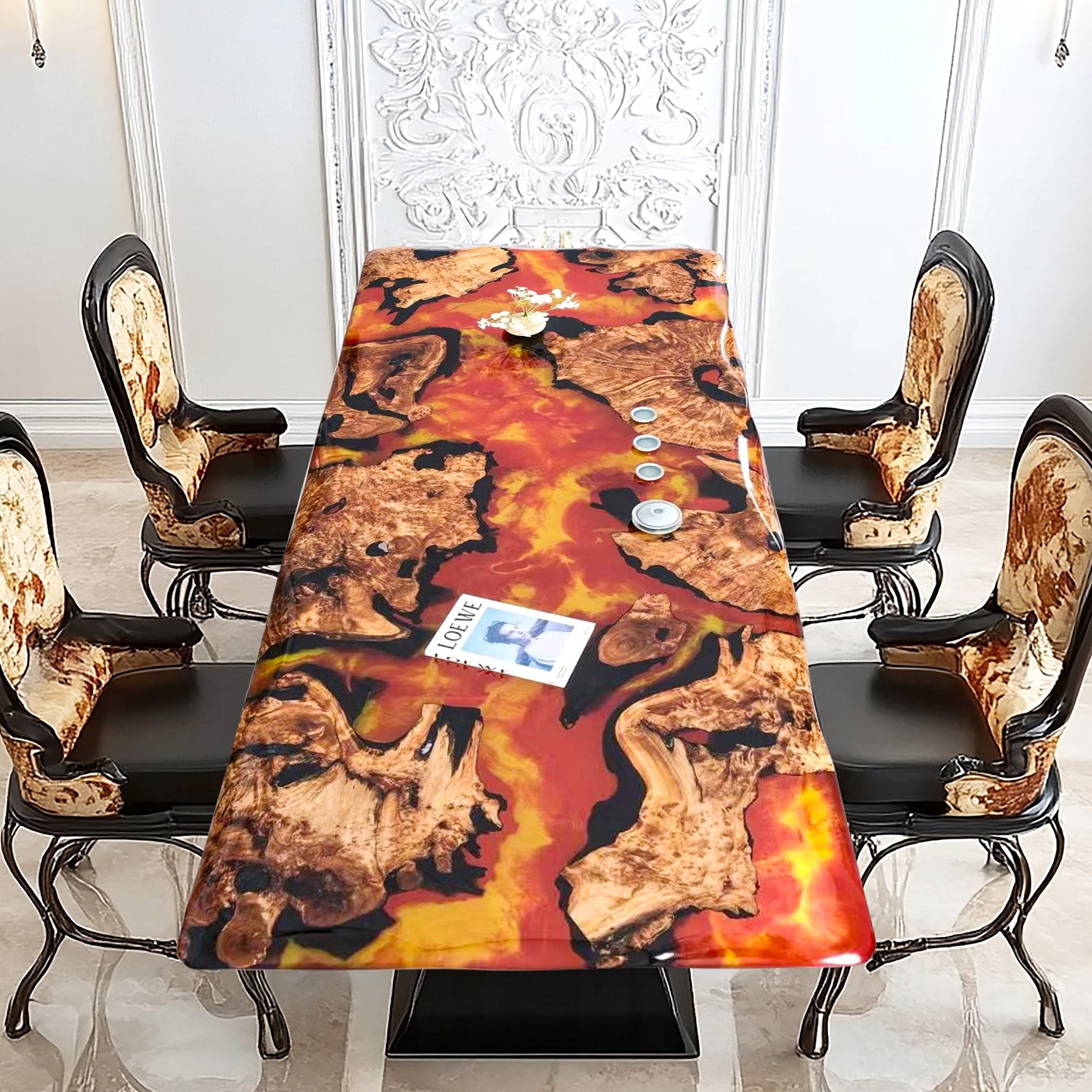 新品 IRON TABLE mini LAVALAVA custom Custom Olive Epoxy Fire Lava Table Flame Table CRT-140 – SEAWAVETABLE