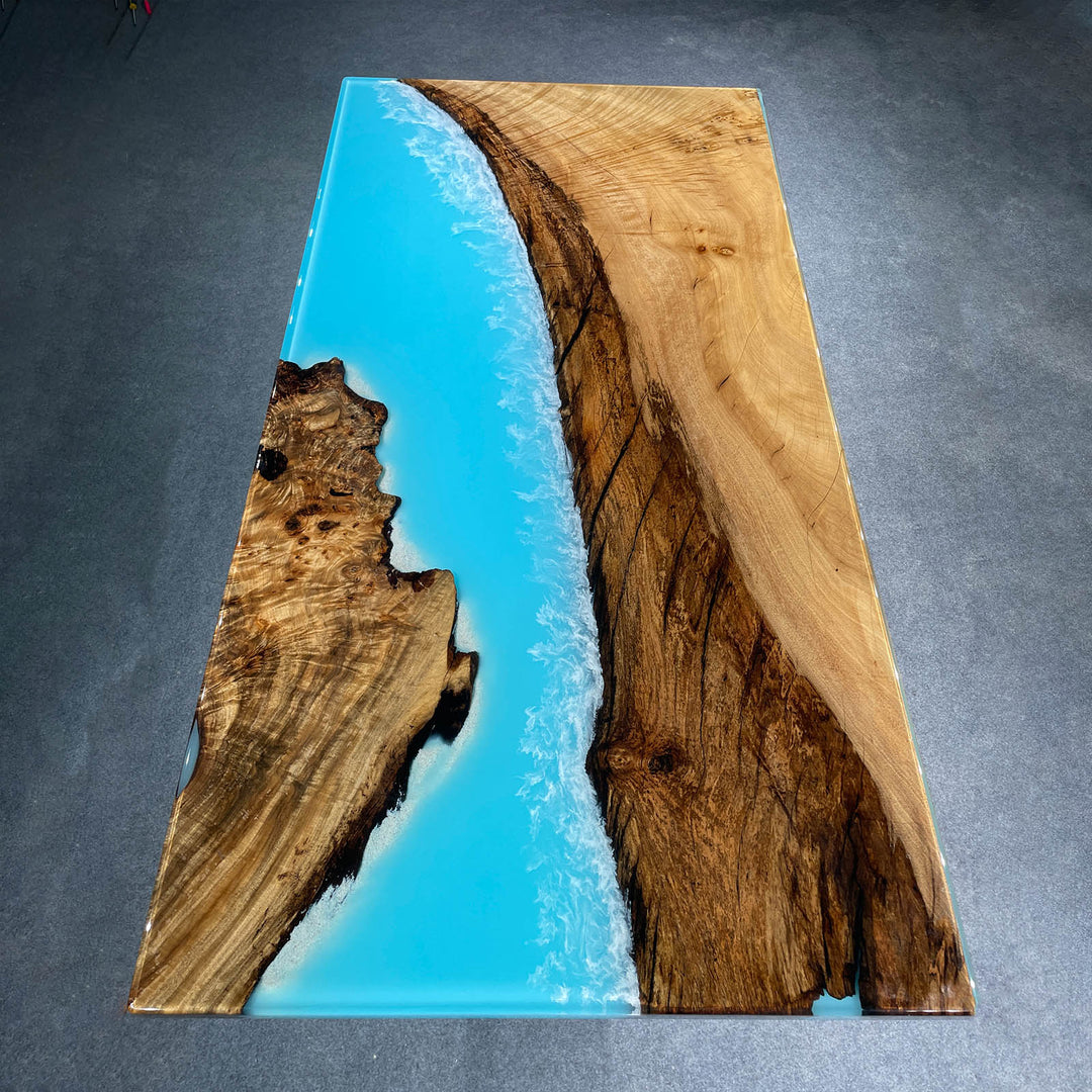 epoxy kitchen countertop table,handmade solid wood table,wood salb table,epoxy river table,epoxy ocean table,