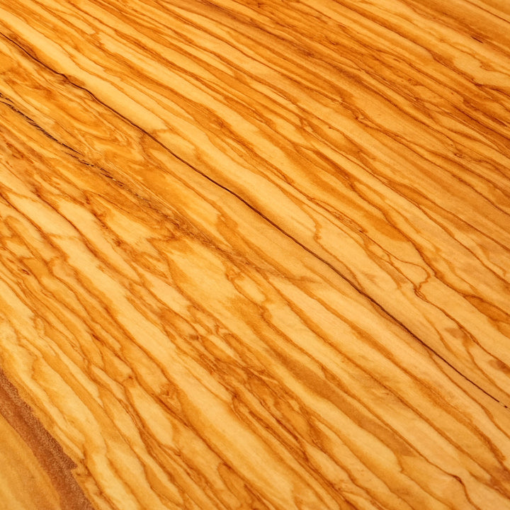 Contemporary epoxy resin dining table with natural wood grain