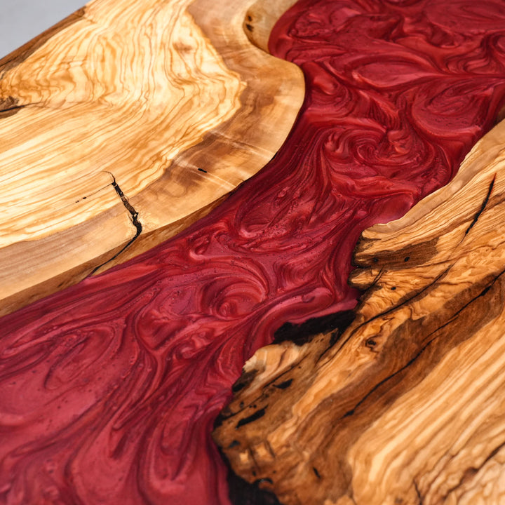 Luxury handmade resin river table for modern dining room interiors