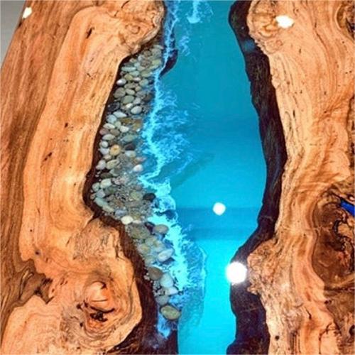 Seawavetable
sapphire blue epoxy resin