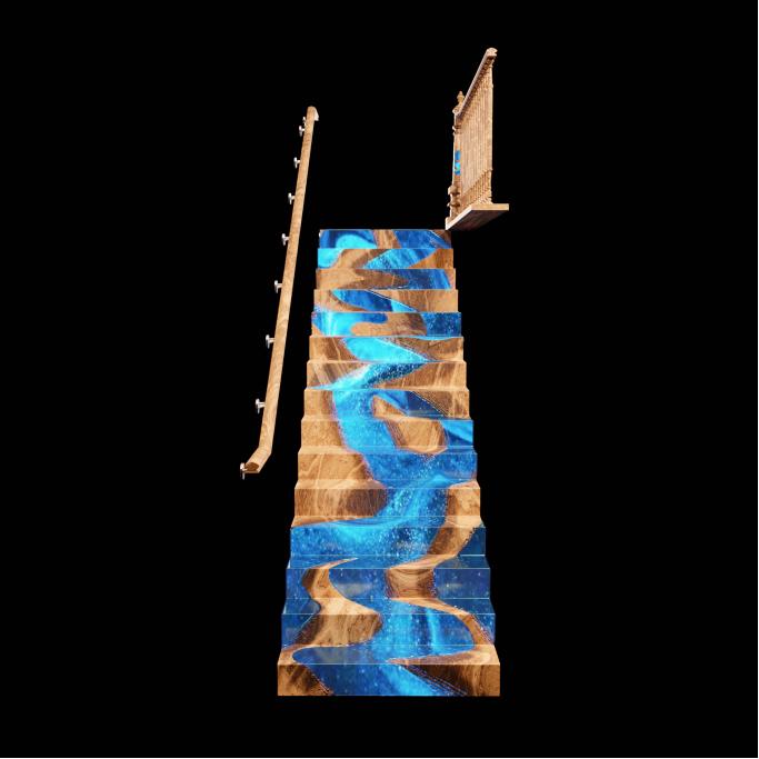 Epoxy Resin Blue Crystal Staircases