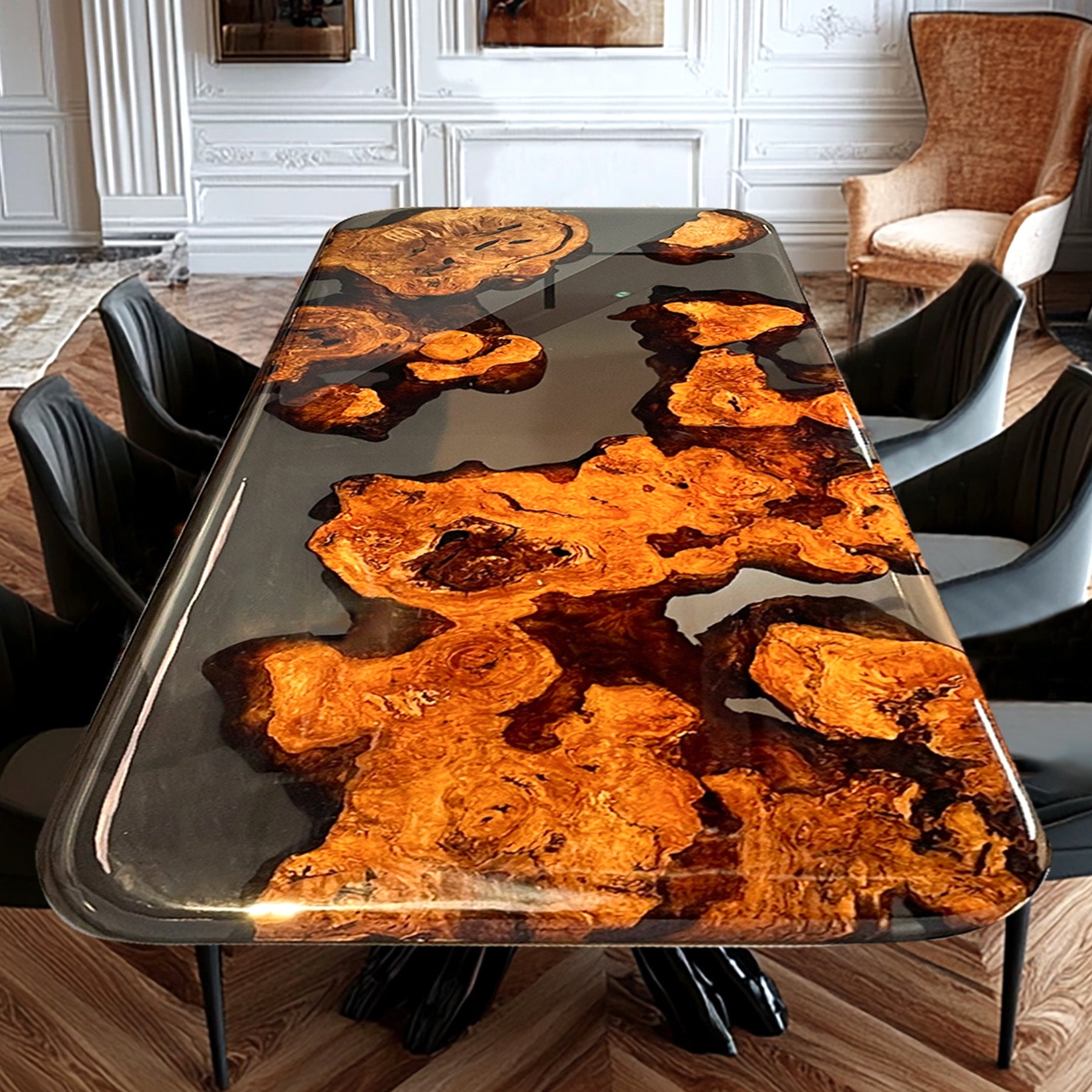 Custom Cunninghamia Epoxy River Dining Table CRT-068 – SEAWAVETABLE