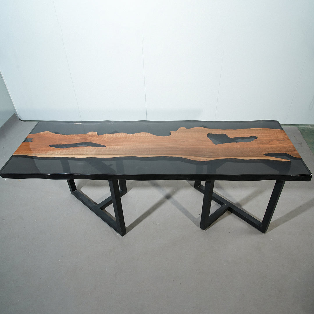 black walnut wood epoxy table,custom epoxy table,epoxy dining table,dining table,live edge wood epoxy table,epoxy resin wood table,epoxy river table,wood epoxy table