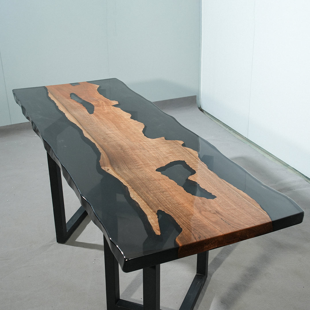 black walnut wood epoxy table,custom epoxy table,epoxy dining table,dining table,live edge wood epoxy table,epoxy resin wood table,epoxy river table,wood epoxy table
