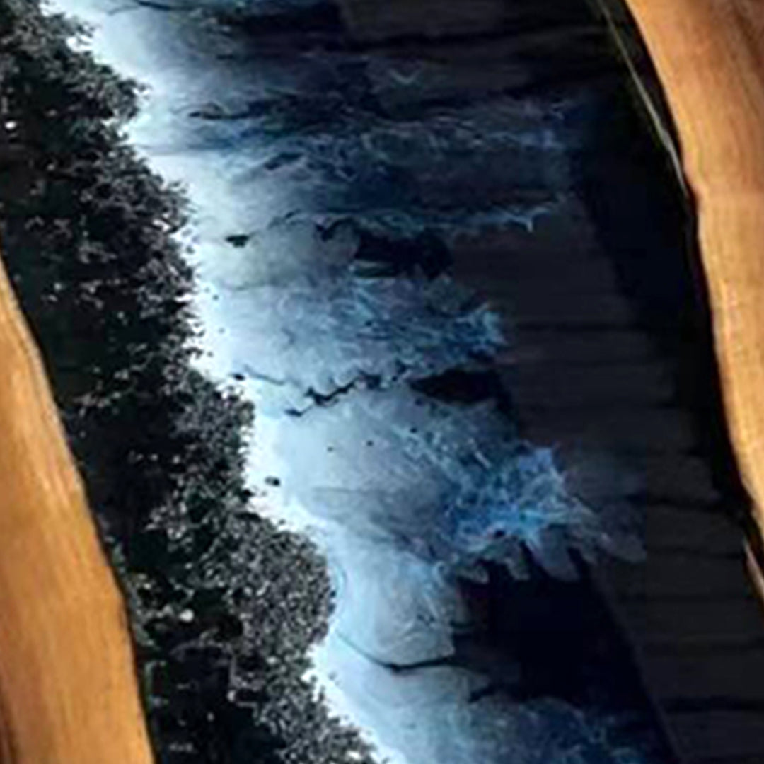 Custom Black Walnut Epoxy Forest Dining Tables CRT-158
