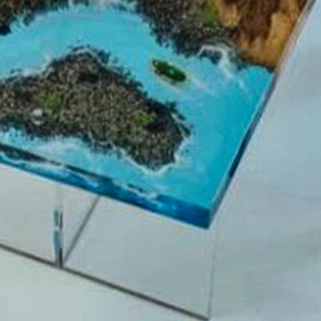 Custom Walnut Epoxy Islands Ocean Table CRT-160