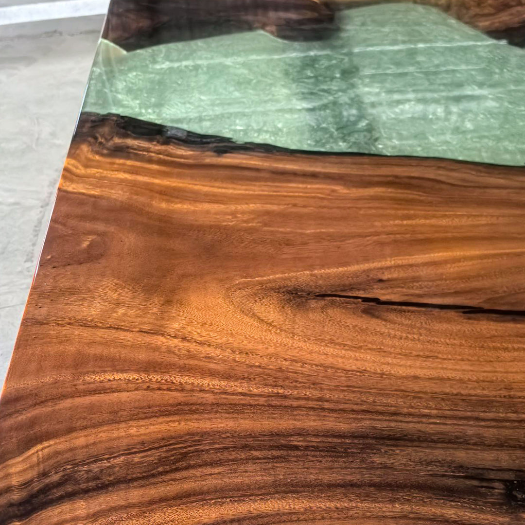 Artistic epoxy resin furniture centerpiece for luxury interiors
