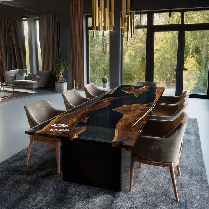 SeawaveTable-custom-black-walnut-epoxy-table-with-diagonal-resin-design