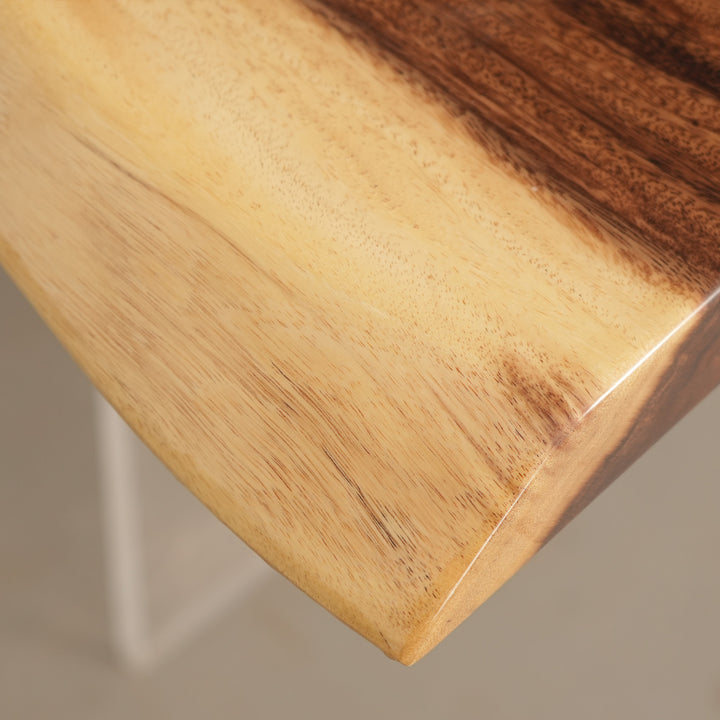 Seawavetable-Dining table centerpiece: organic wood grain meets glossy epoxy art
