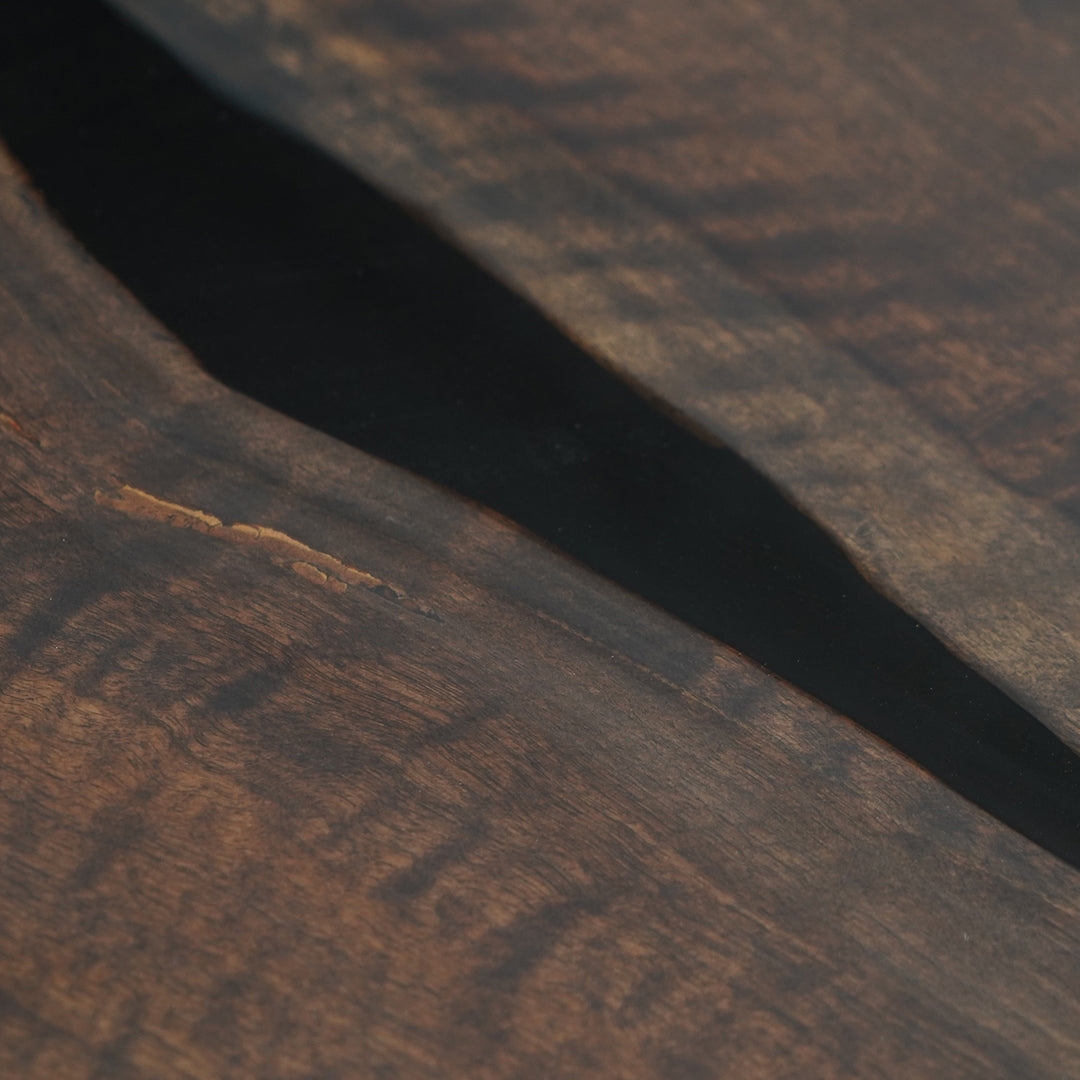 Seawavetable-Unique handcrafted epoxy dining table with black resin river