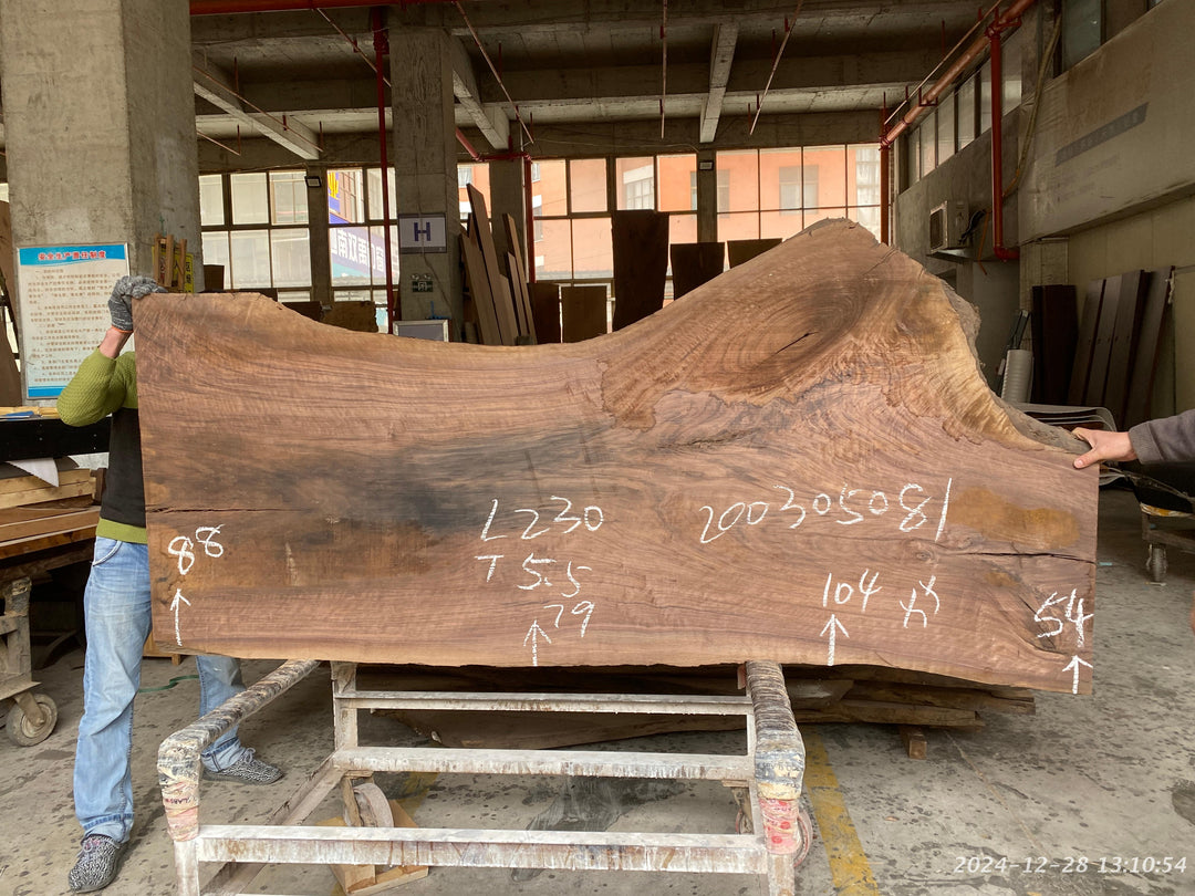 black walnut slab table