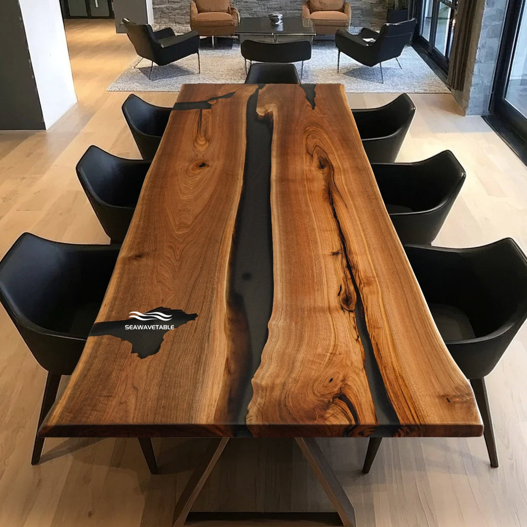 Custom Black Walnut Epoxy Tables