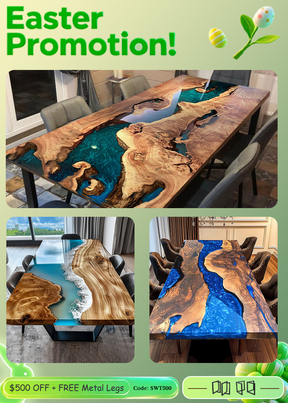 Seawavetab|Custom Resin River Tables & Solid Wood Tables – SEAWAVETABLE