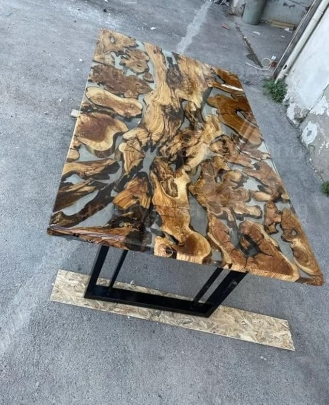 Custom Olive Black Epoxy Table 60" × 36"