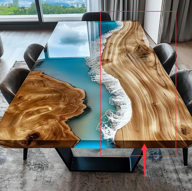 Custom Golden Camphor Epoxy Table