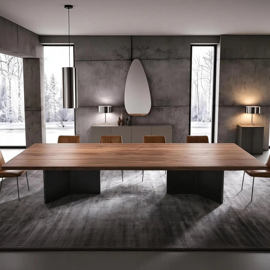 Modern Trapezoid Double Pedestal Metal Table Base for Dining & Conference Tables – MTL22