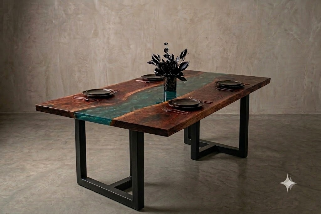 Custom River Epoxy Table