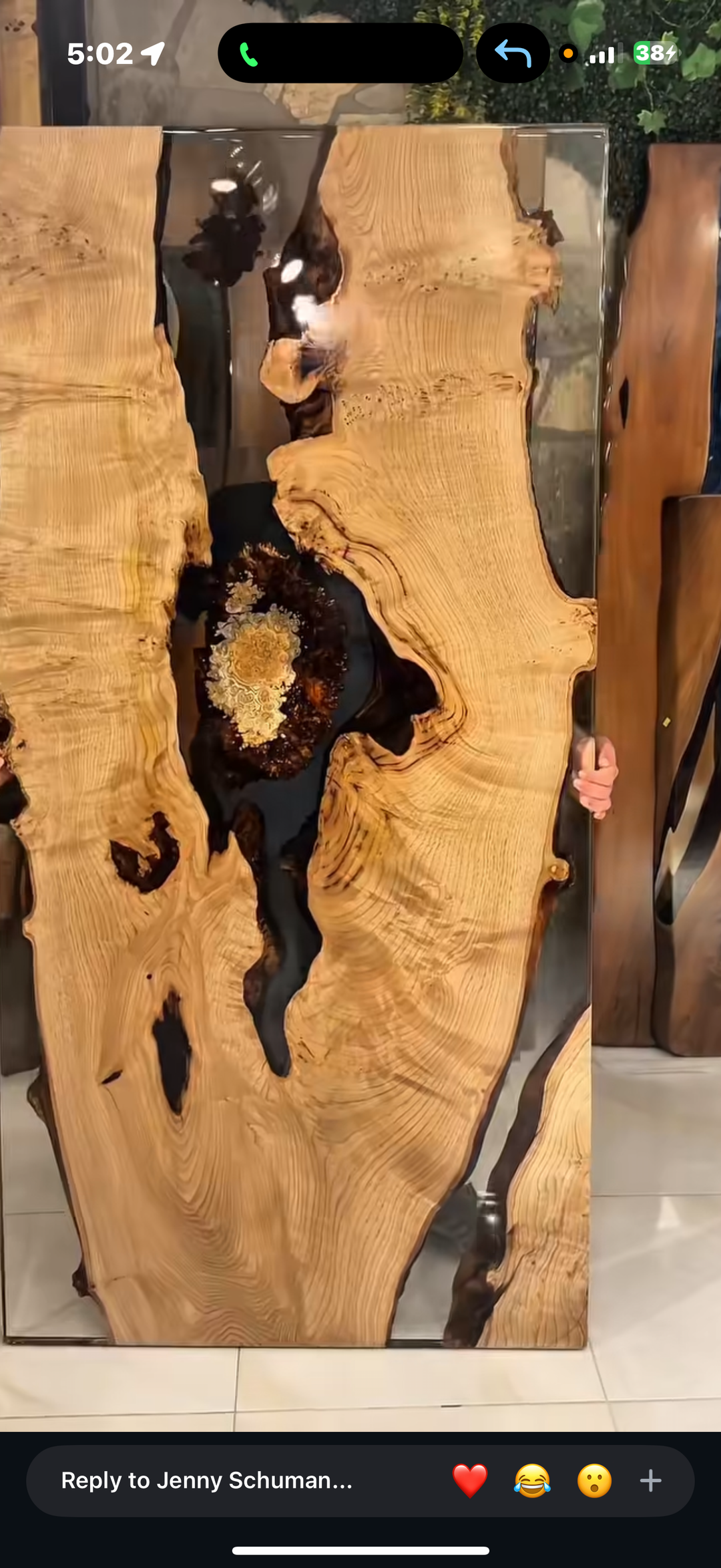 Custom Beech Wood Clear Epoxy Table 36" × 72"