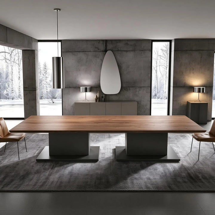 Modern Dual Pedestal Metal Table Base for Large Conference Tables – MTL35