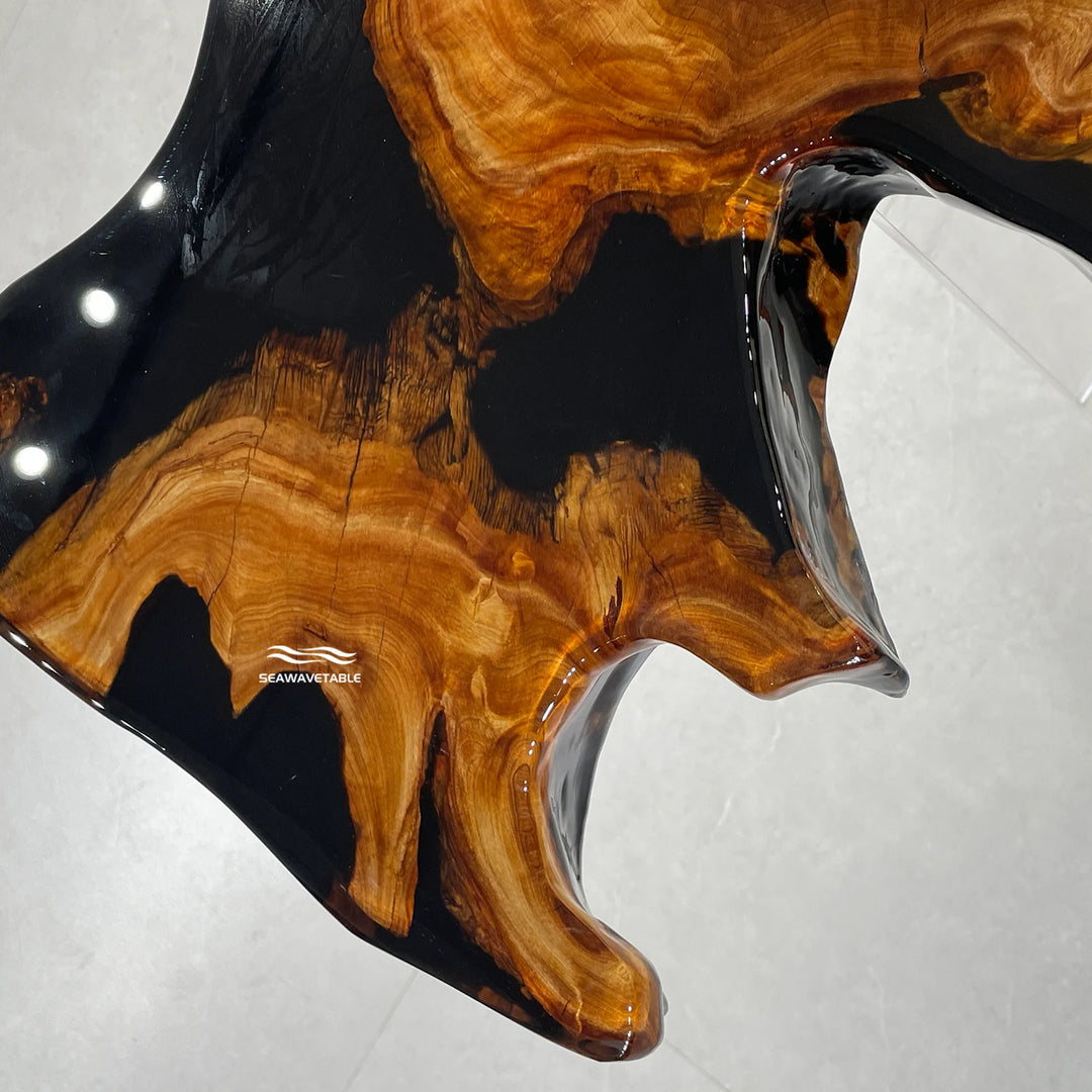 Custom  Cunninghamia Live Edge Epoxy Resin Coffee Table CRT-366