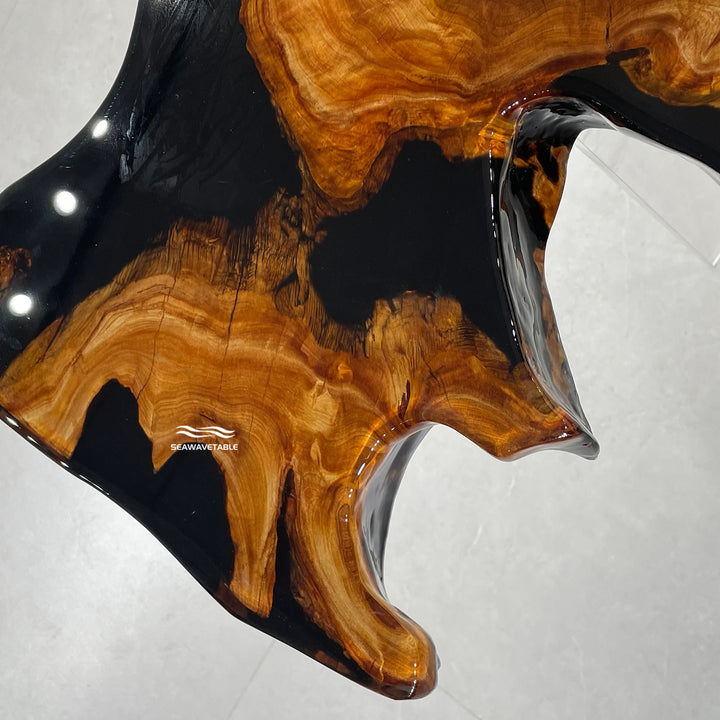 Custom  Cunninghamia Live Edge Epoxy Resin Coffee Table CRT-366