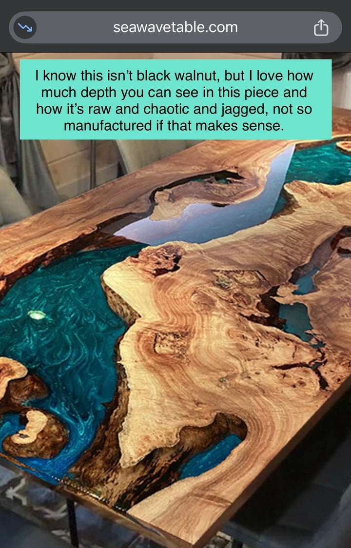 Custom Clear Epoxy Table
