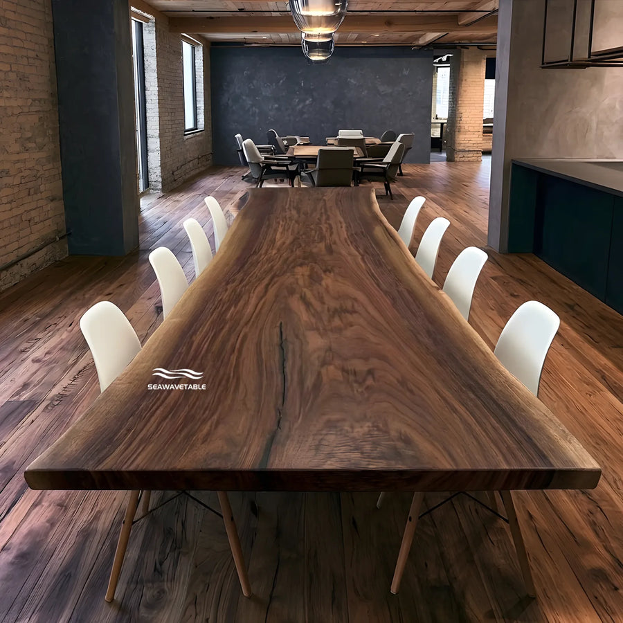 72 inch solid Black Walnut live edge dining table