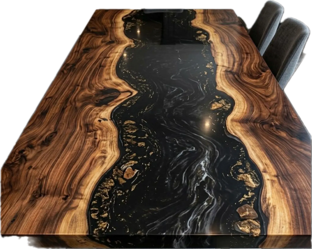 Custom 60" W X 132" L Black Walnut Dining Table