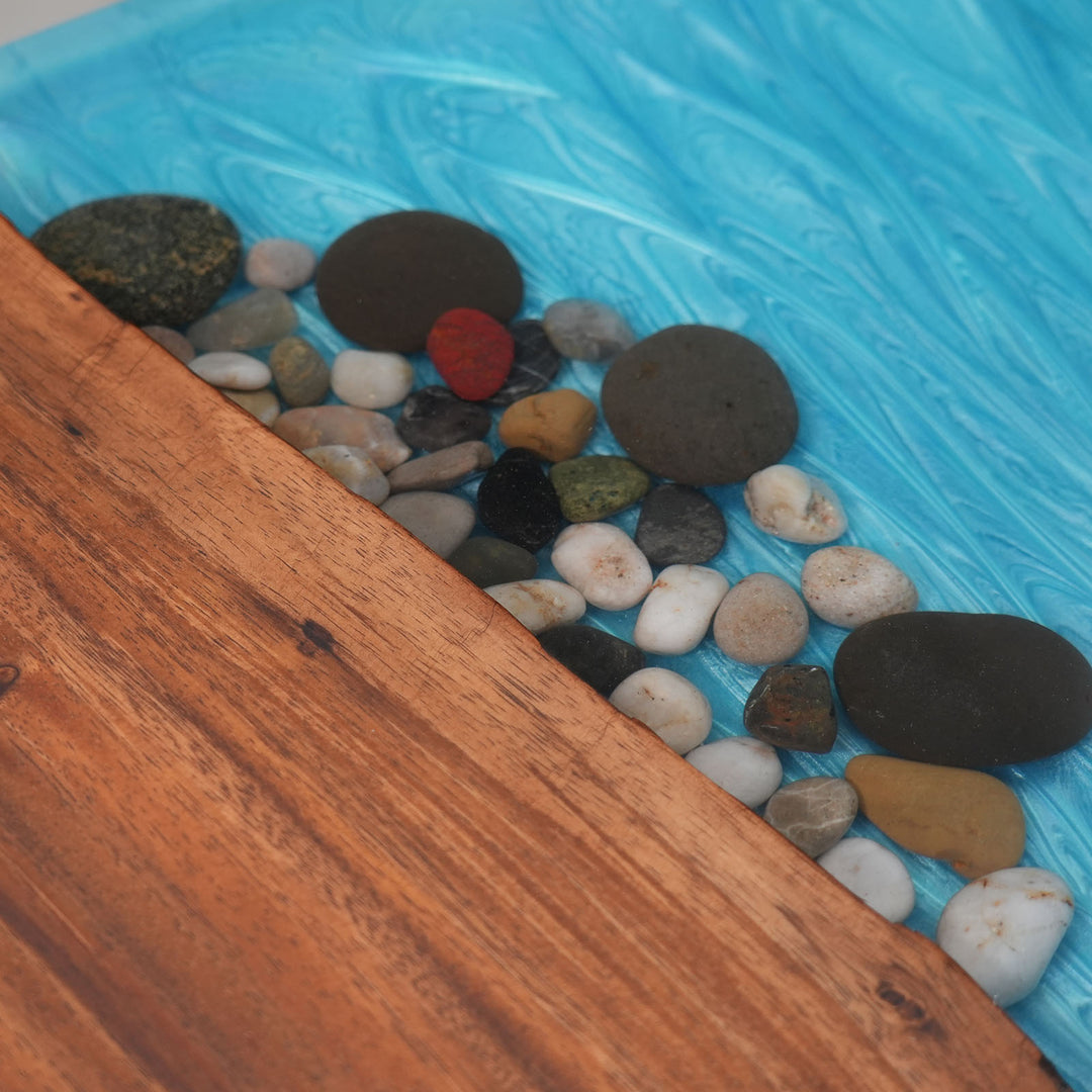 High-end walnut epoxy river table nature inspired design