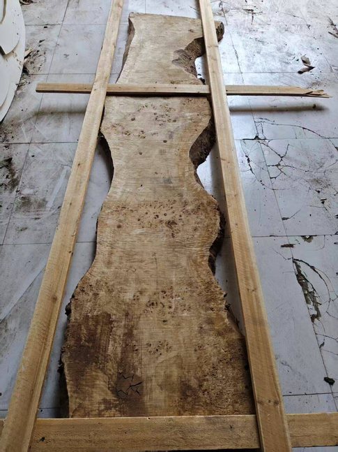 Custom Glossy Live Edge Poplar Epoxy Floral Table – 24" x 60"