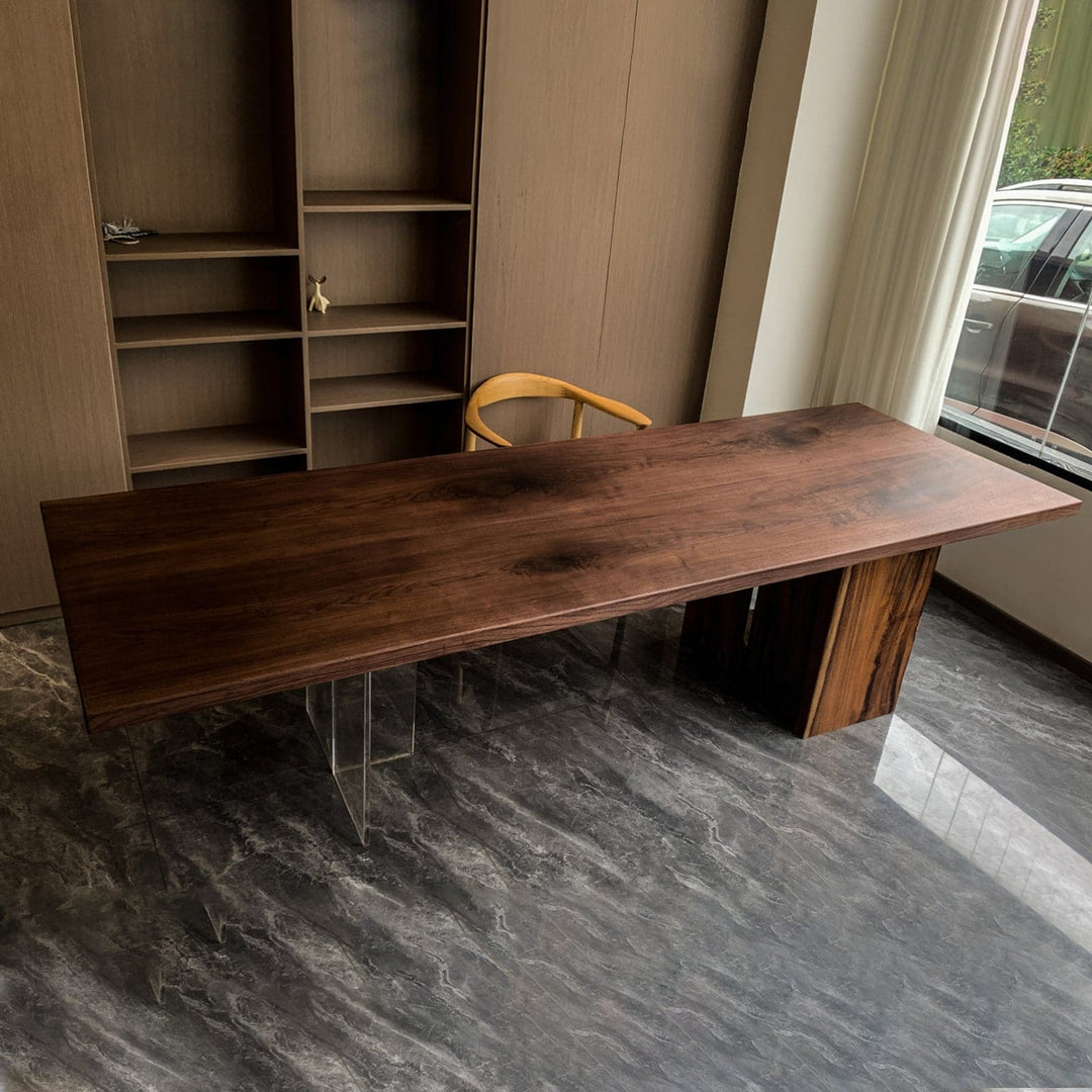 black walnut wood slab table near me