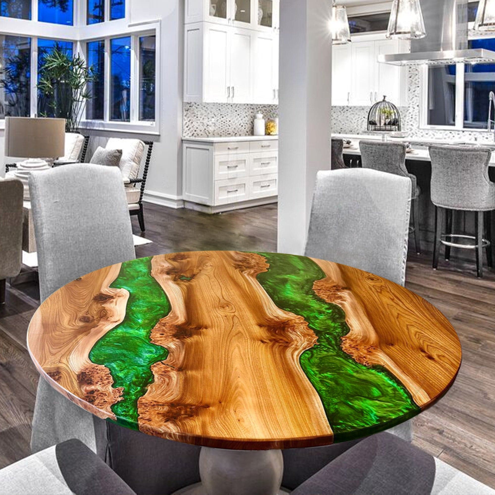 Custom Seawave Epoxy Resin Round Coffee Table CRT-015 – SEAWAVETABLE