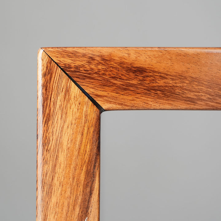 Sustainable walnut wood and eco-friendly blue epoxy resin waterfall bench.