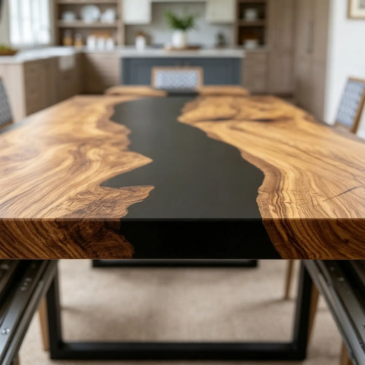 CRT-403 folding wood and resin dining table with natural grain