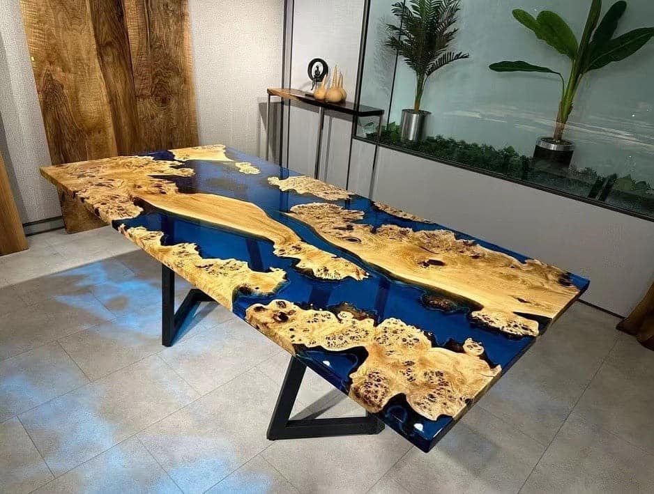 Custm Glow Epoxy Resin Table With Lights CRT-093 – SEAWAVETABLE