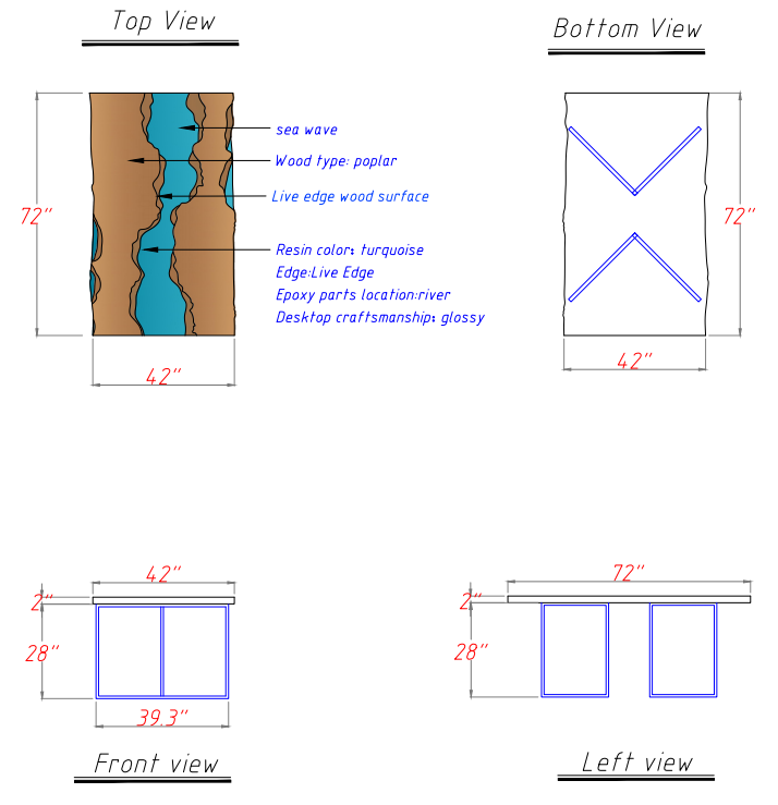 Epoxy river dining table showcasing detailed burl texture and resin clarity