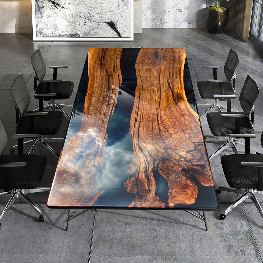 black epoxy dining table