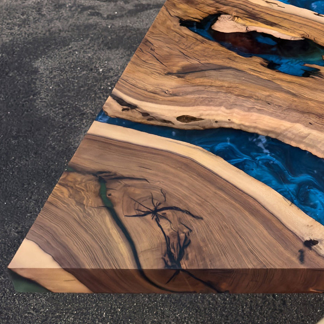 Black walnut table,epoxy table,dining table,resin table,River table,kitchen table,epoxy table top,epoxy counter top,Blue epoxy table