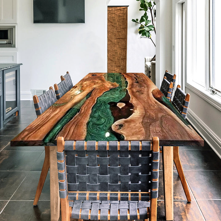 Custom Black Walnut Epoxy River Dining Table CRT-109