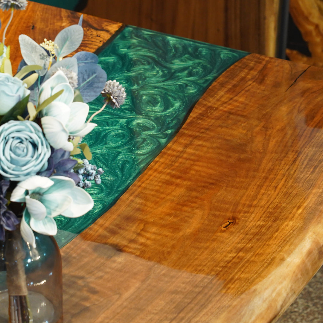 Custom Black Walnut Epoxy River Dining Table CRT-109