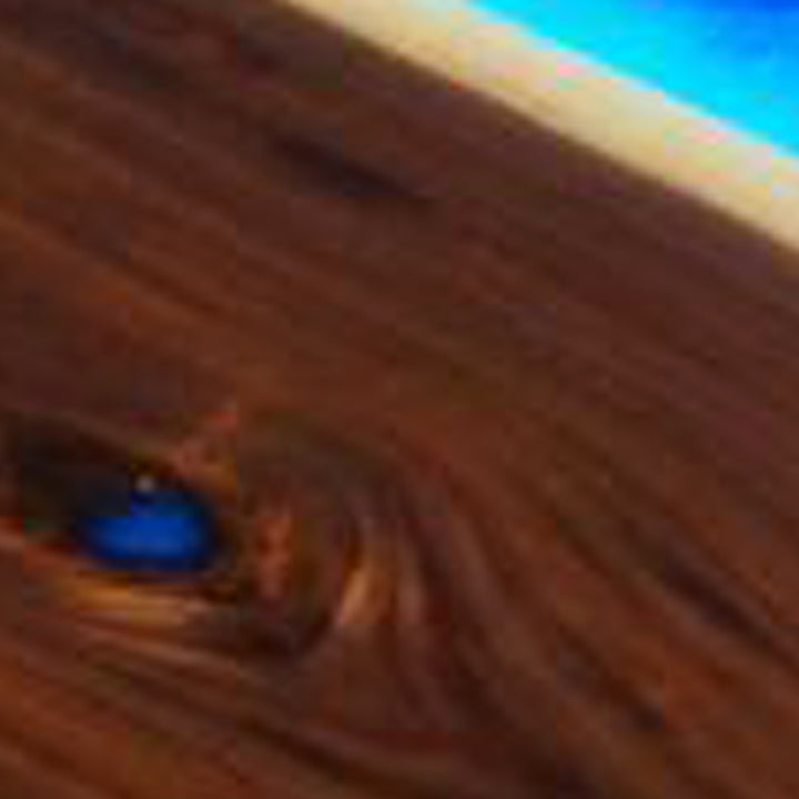 Custom Black Walnut Glow Epoxy Resin Dining Table with LED Lights  CRT-143