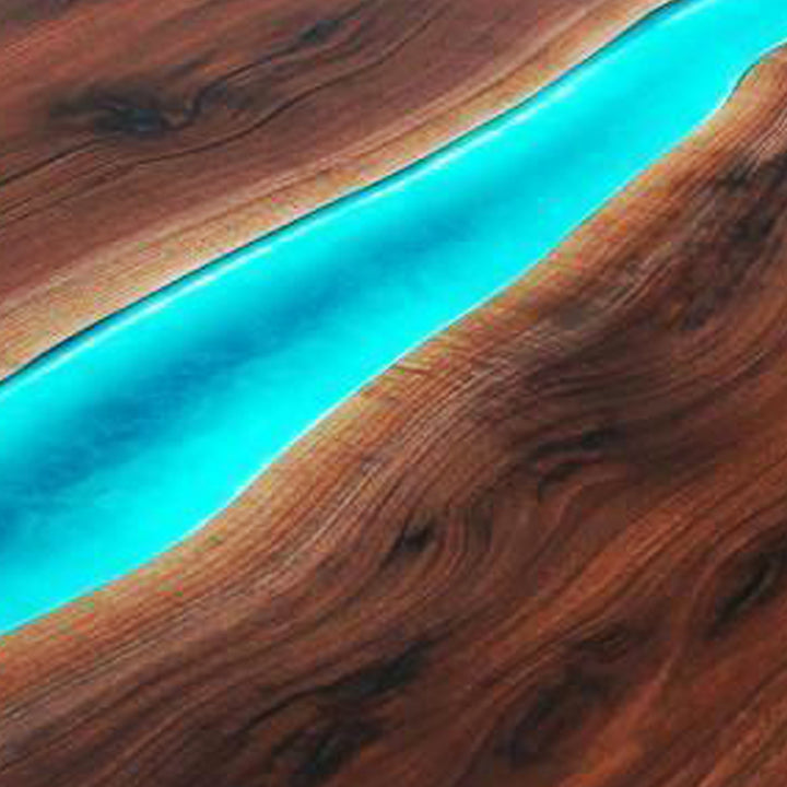 Custom Black Walnut Glow Epoxy River Table with LED Lights CRT-145