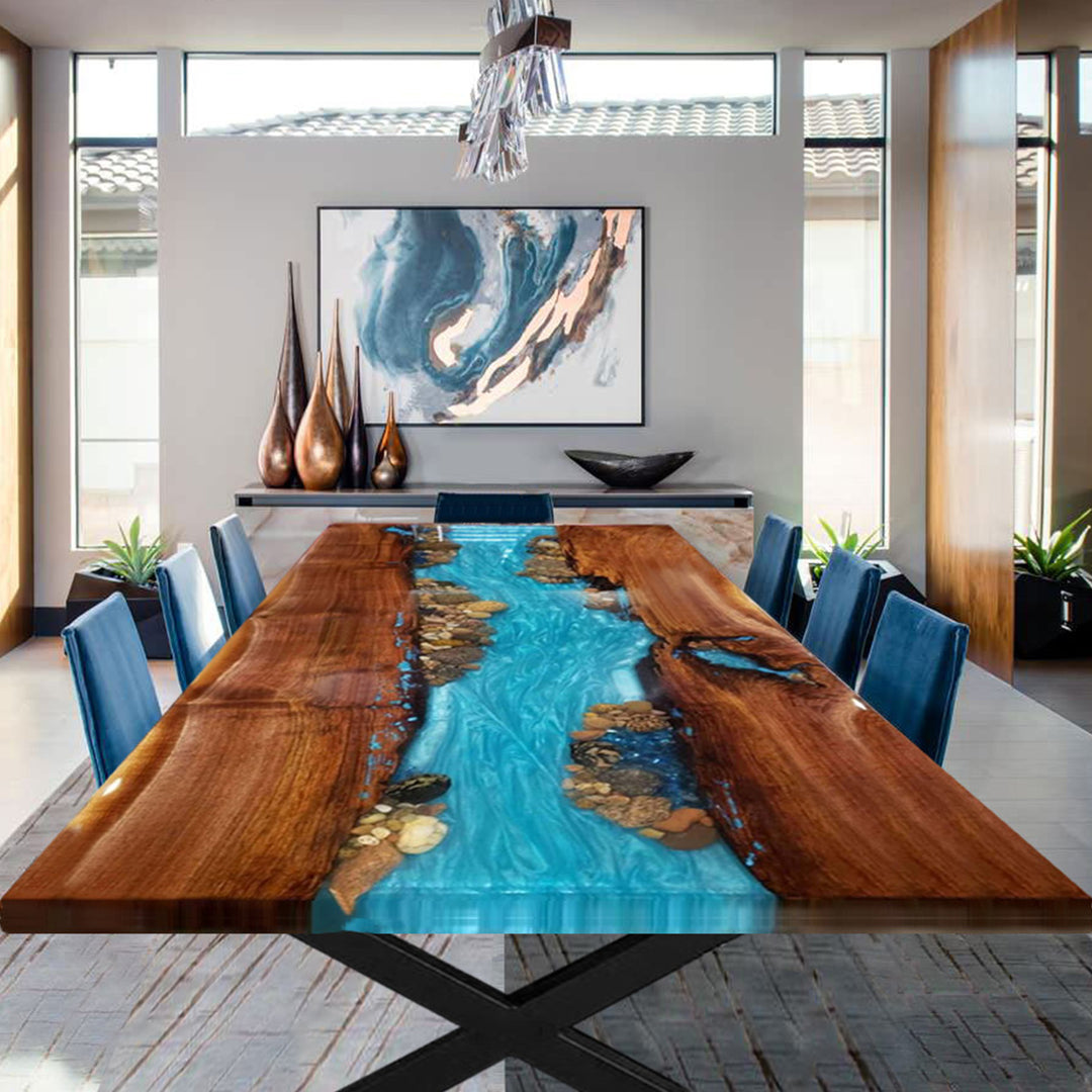 Custom Black Walnut Ocean Epoxy Table Tops CRT-128