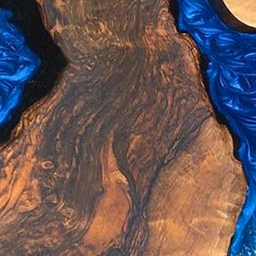 Custom Handmade Olive Blue Epoxy Resin River Dining Table CRT-141