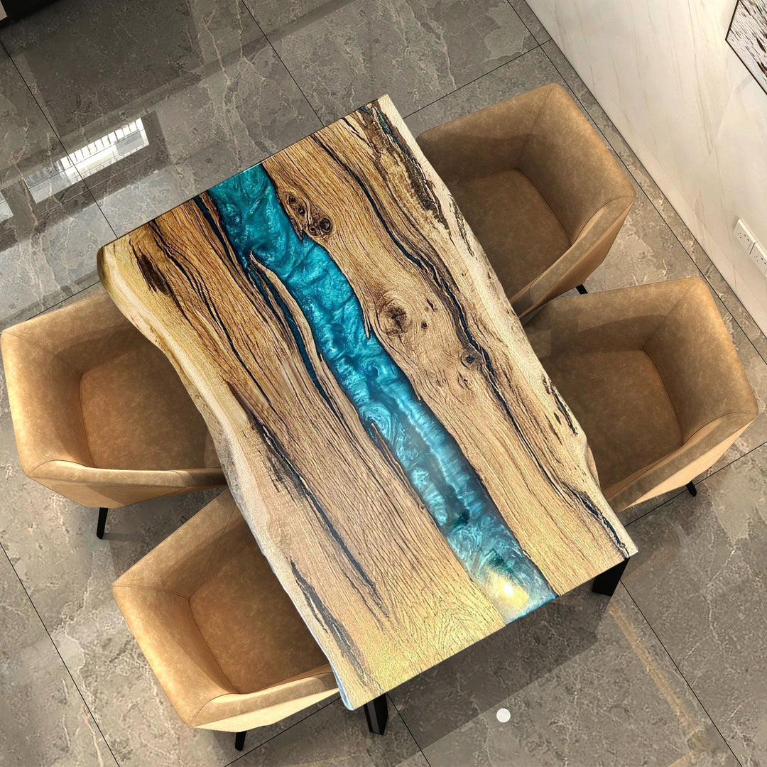 Black walnut table,epoxy table,dining table,resin table,River table,kitchen table,epoxy table top,epoxy counter top,Blue epoxy table