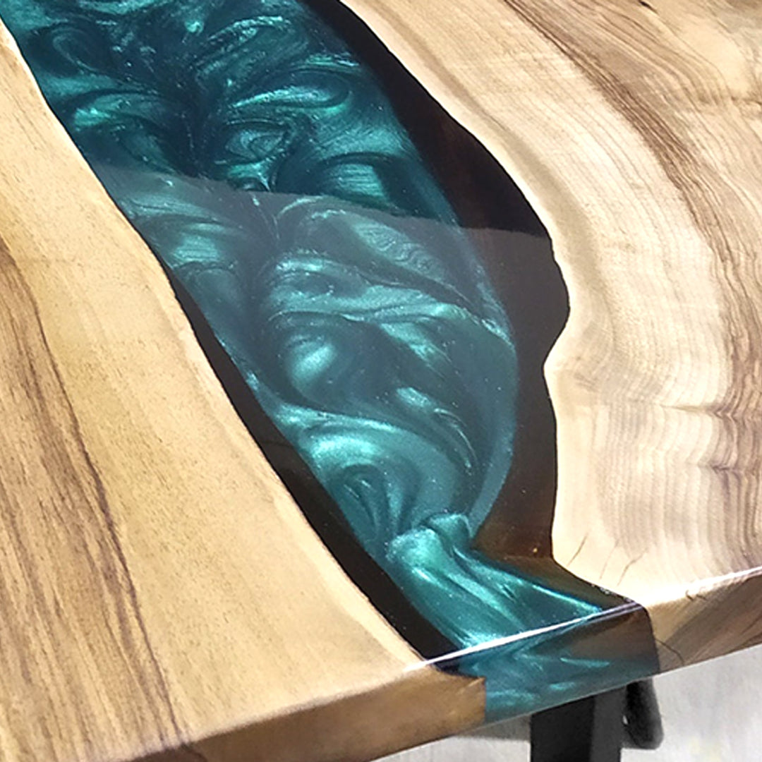 Custom Live Edge Walnut River Epoxy Tables CRT-122