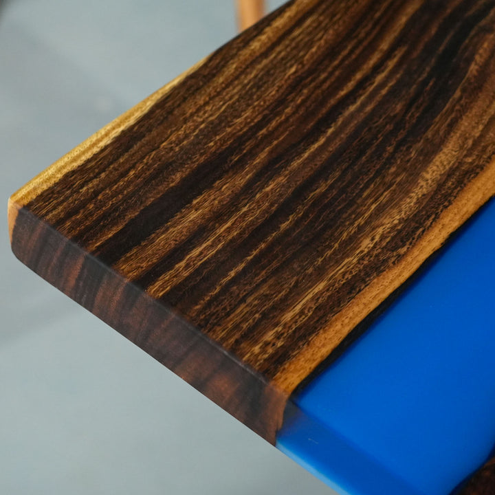 Luxury epoxy resin conference table with blue ocean wave pattern