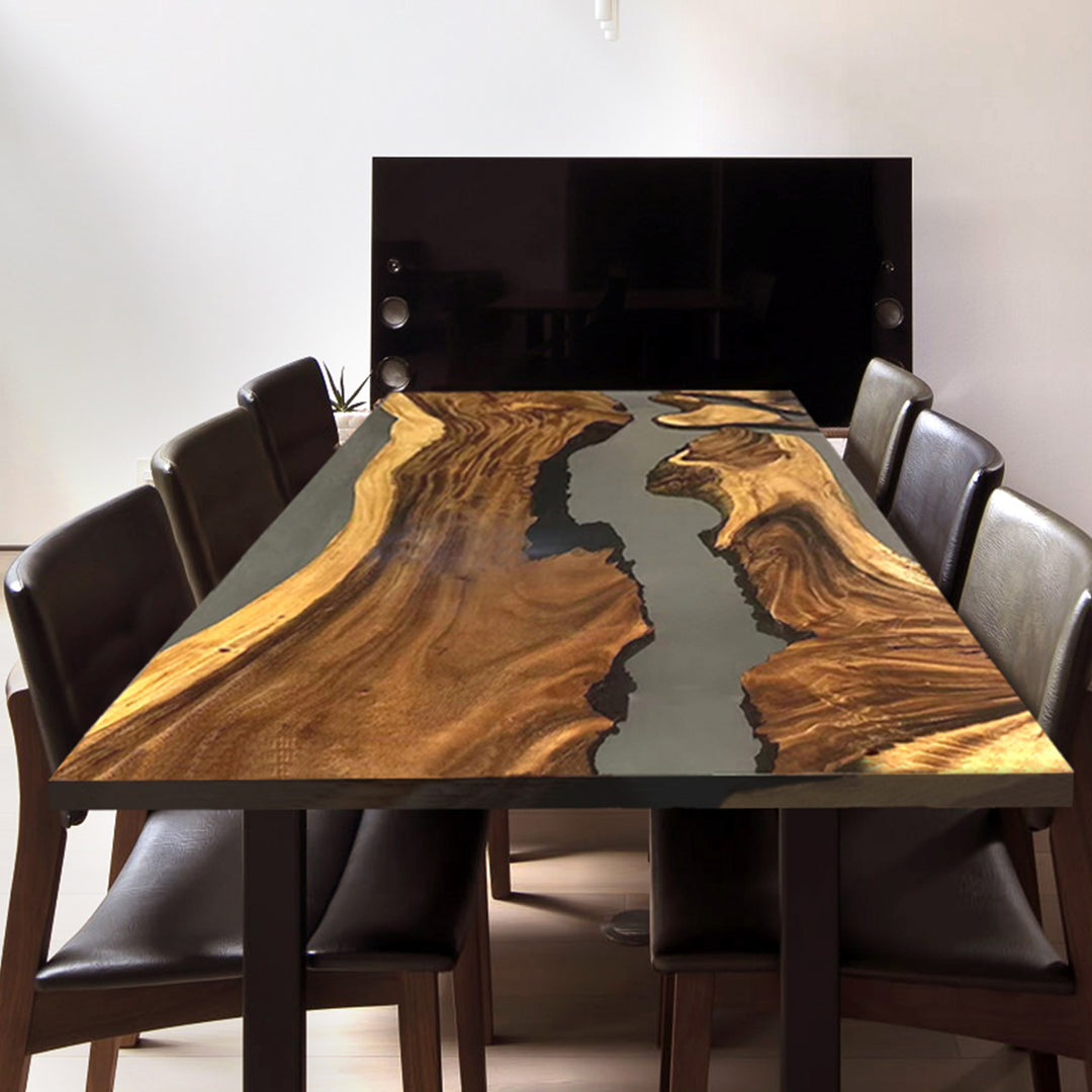 Black walnut table,epoxy table,dining table,resin table,River table,kitchen table,epoxy table top,epoxy counter top,grey epoxy table